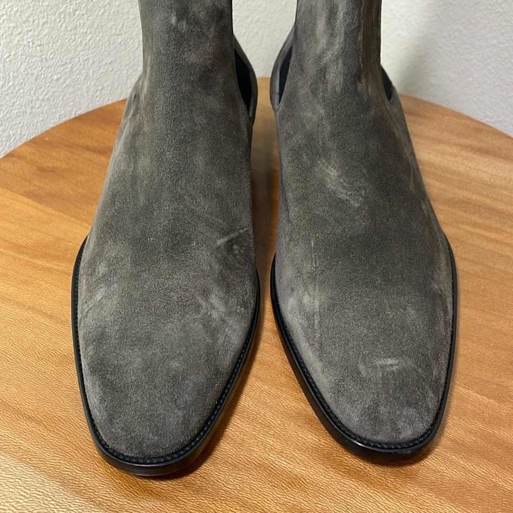 Saint Laurent Paris Wyatt Suede Chelsea Boot Gray/Black Size 41.5/8.5 - Picture 16 of 16